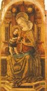 CRIVELLI, Carlo Virgin and Child Enthroned around oil